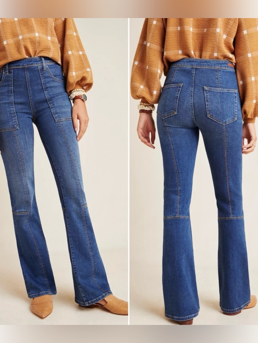 Anthropologie Pilcro High-Rise Carpenter Bootcut Jeans Flare Leg Size 28